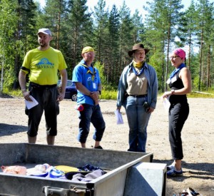 Kimin koetta tekemässä Juha Itkonen (vas.), Juha Hynynen, Virpi Jouttela ja Riikka Rautkivi.