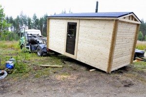 Valokuva: Saunan siirto